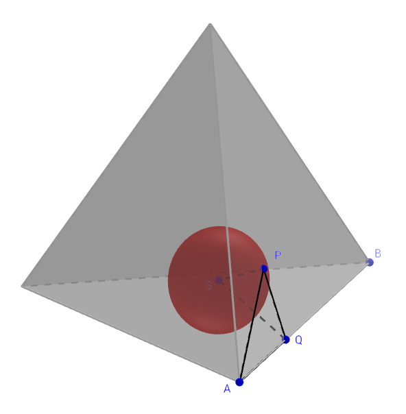 Sphere in tetrahedron.